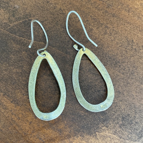 Gold & Silver Loop Dangle Earrings - Picture 3 of 4